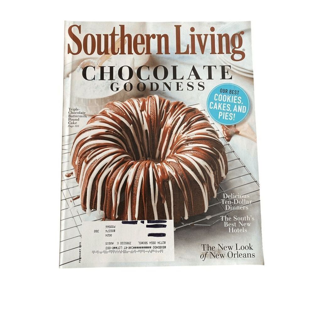 Southern Living Magazine Feb 2015 Chocolate Goodness Cookies‎ Pies Cakes